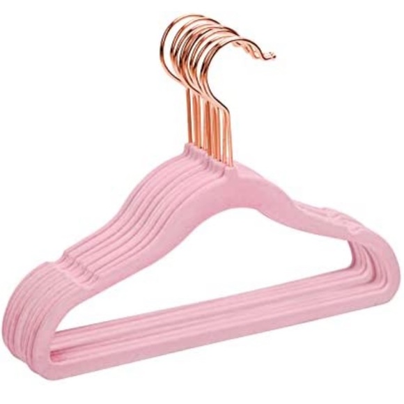 25 Rose Gold Pink Velvet Kids Hangers - Picture 1 of 13